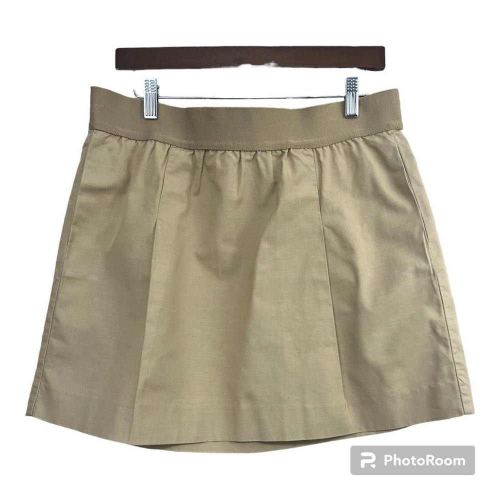 J.Crew Womens Khaki Mini Skirt Sz 4 Academia School‎ Girl Pleated Pull On